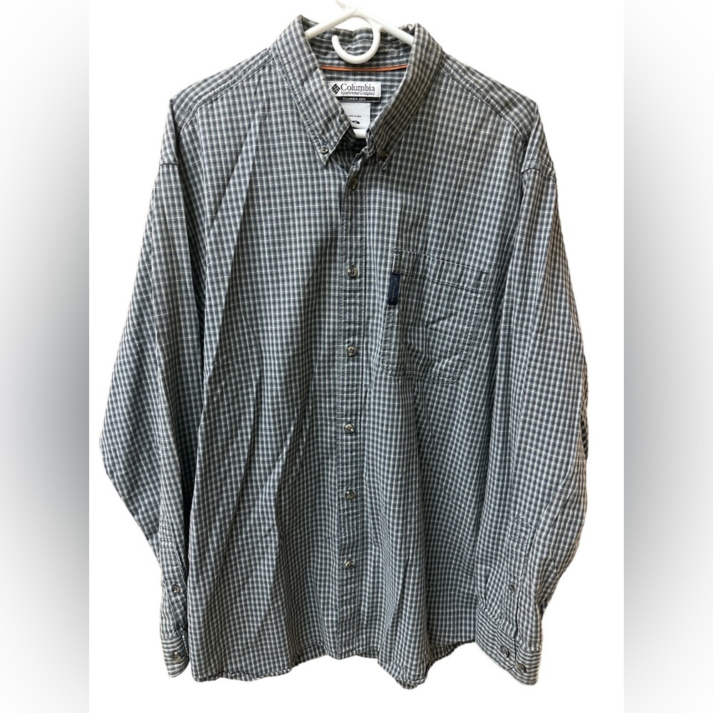 Columbia Men’s Long Sleeve Green/Gray Sz XL Very Good